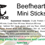 Close-up of beefheart mini sticks showing texture and detail